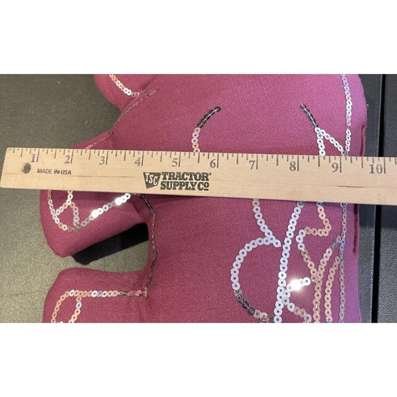 Elephant Silver Sequins Throw Pillow Decor Purple Boho Trunk Up - Picture 4 of 4